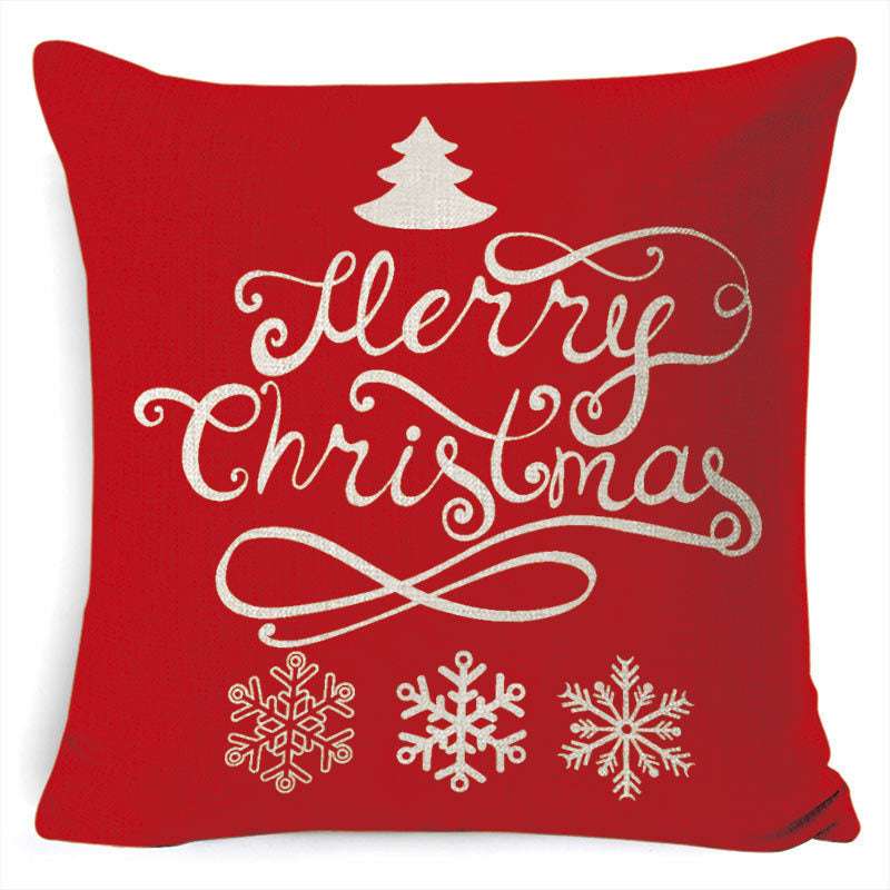 Christmas Linen Printing Decoration Pillowcase