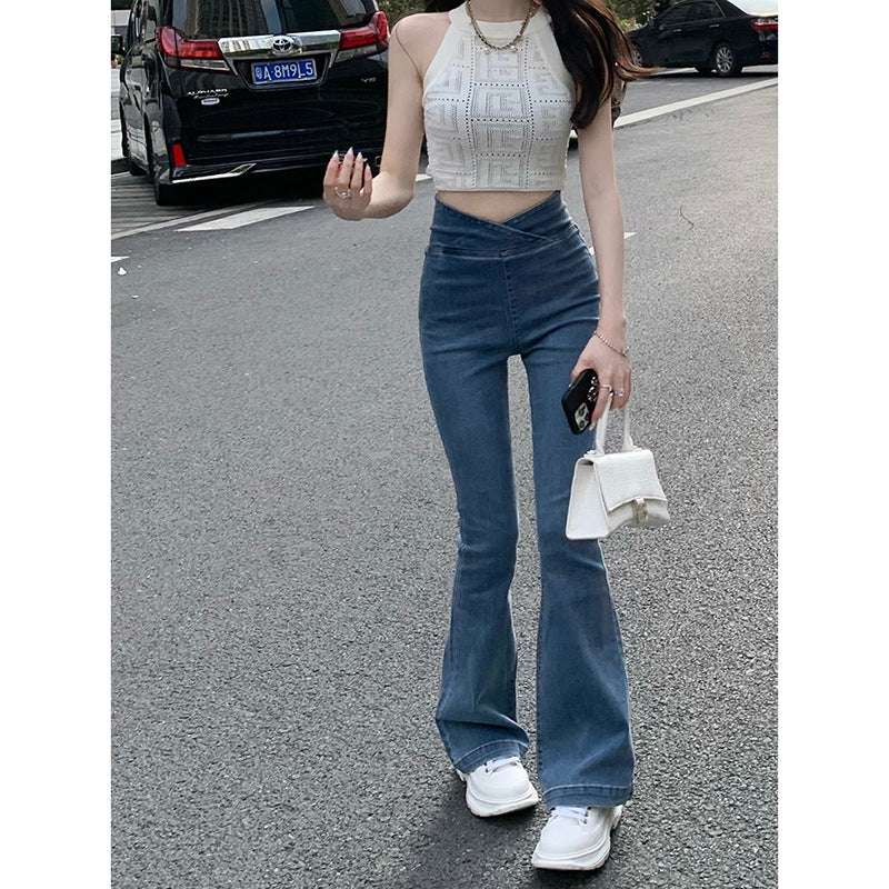High-waisted Jeans Women's Summer Slim Fit Wide-leg Trousers Flared Pants Design Sense Niche Hot Girl Pants
