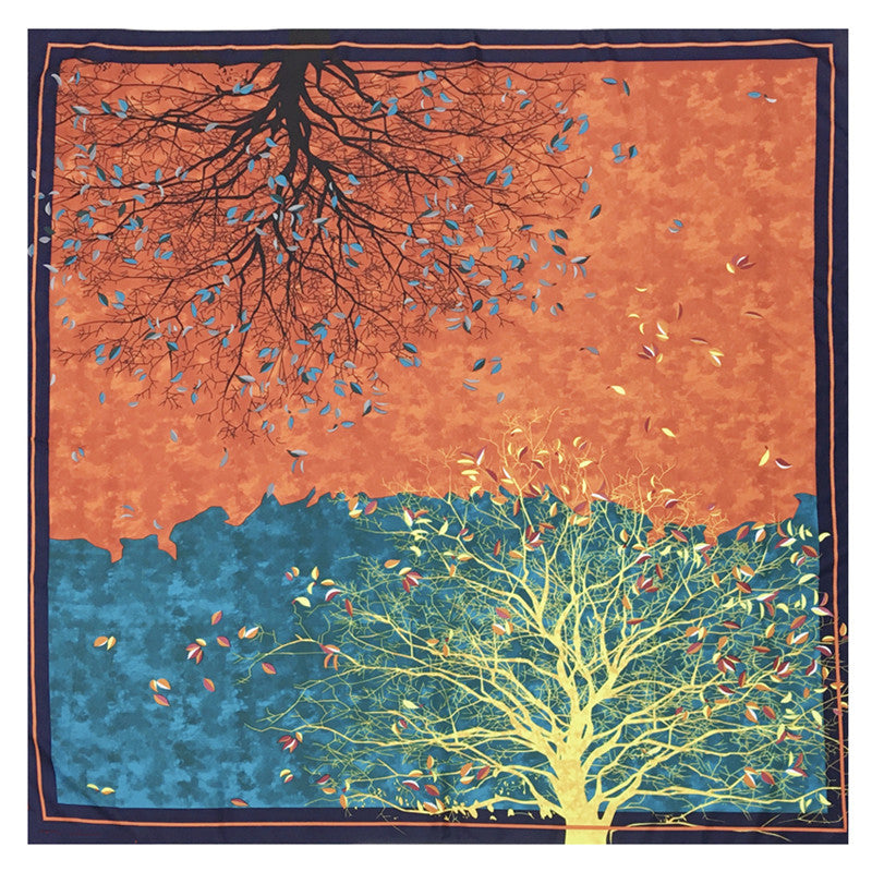 Reflection Tree Printing Decoration Headscarf Sun Protection