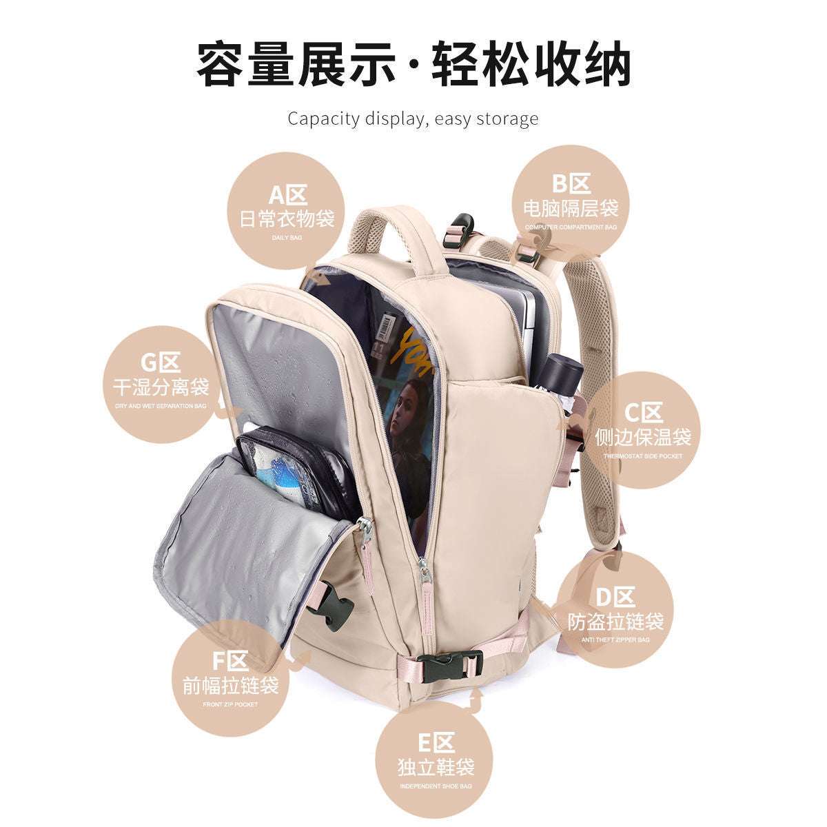 Wild Survival Backpack Zipper Lhasa Travel Waterproof Short-distance Mountaineering Sports Computer Bag Tide Backpack Adventure