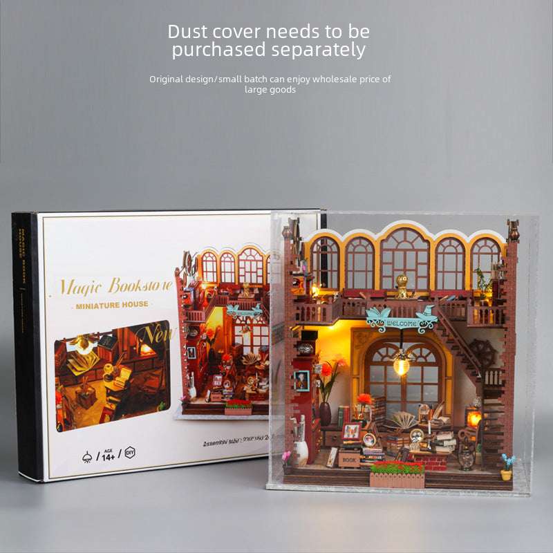 Creative Gift Model Toy Wooden Handmade Magic Book House Stereo Puzzle Diy Hu