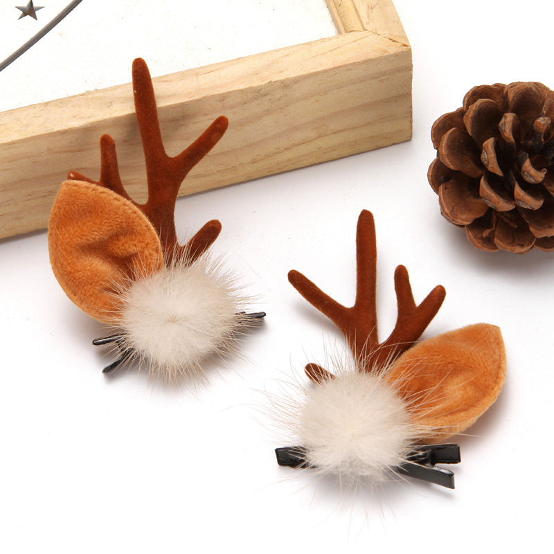 Christmas Cute Elk Horn Hairpin Headdress