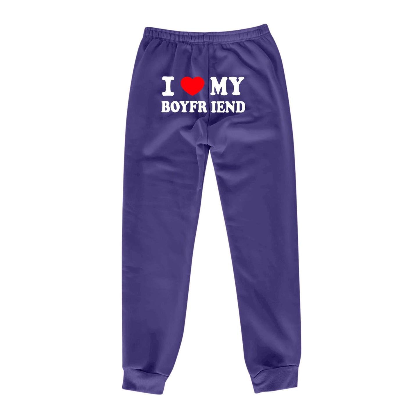 I Love MY BOYFRIEND Printed Trousers Casual Sweatpants Men And Women Sports Pants - globaltradeleader