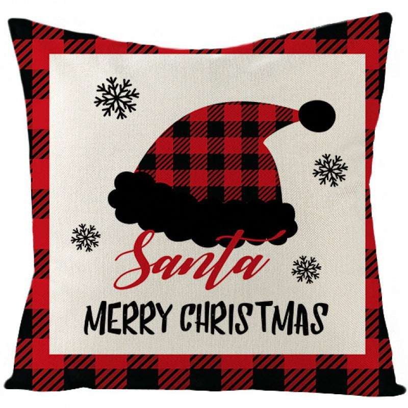 Christmas Fashion Simple Linen Printed Pillowcase