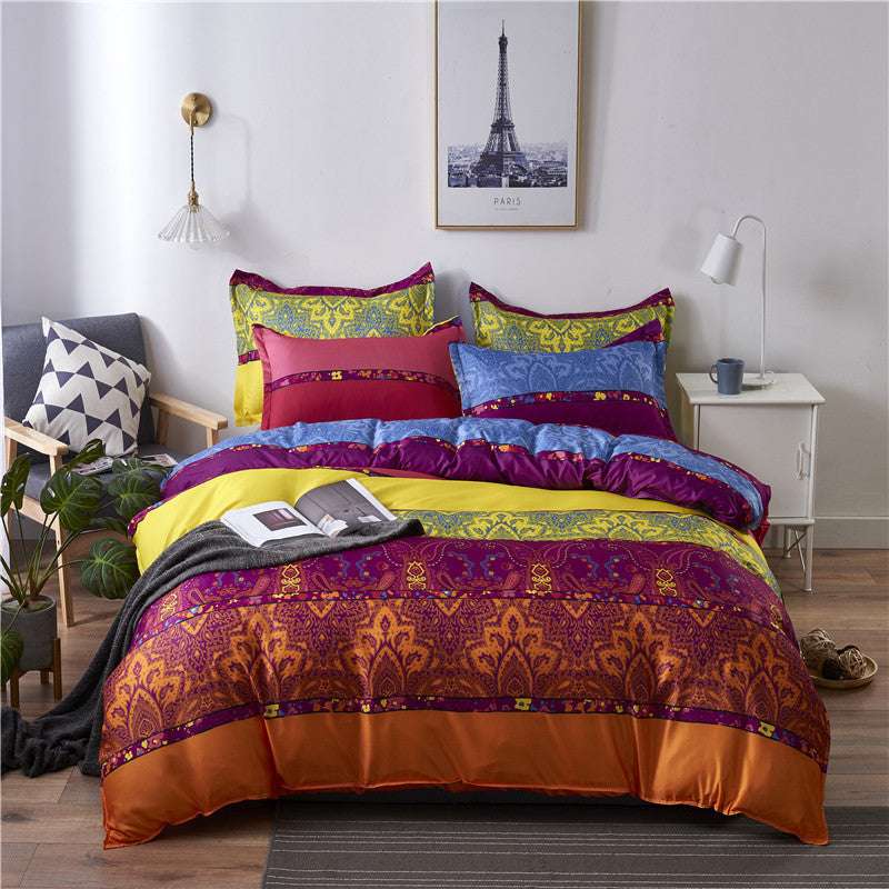 Bedding Set Bohemian Stripe Nantong Home Textile Three-piece Quilt Set