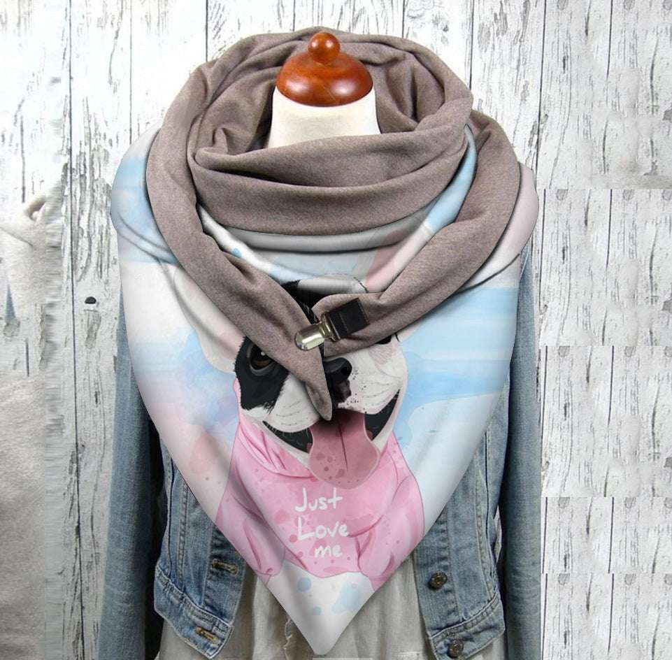 Men's And Women's Fashion Simple Cat Printing Scarf