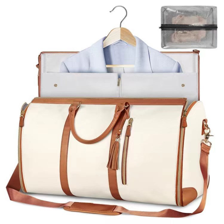 Travel Convenient Carry-on Clothing Bag Large PU Leather Duffel Bag Women;s Fashion