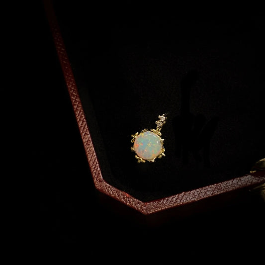 Opal Court Style Glow Gold Plated 14k Yellow Gold Necklace - globaltradeleader