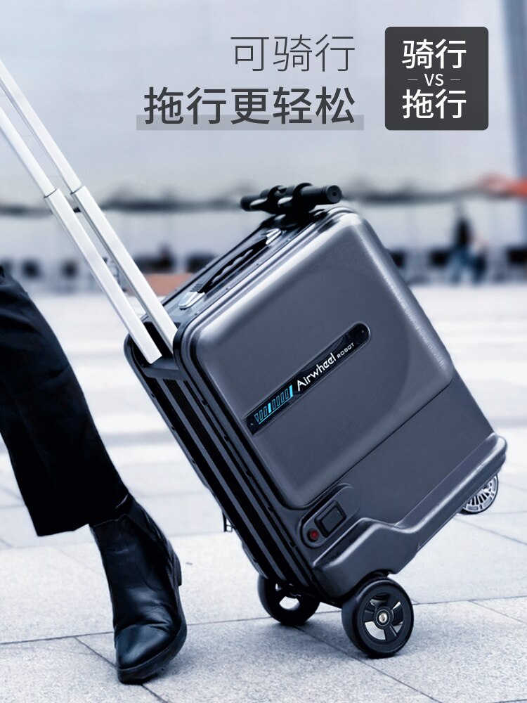 Riding on Luggage suitcase airwheel scooter electric bike motorcycles Cycling electric scooter