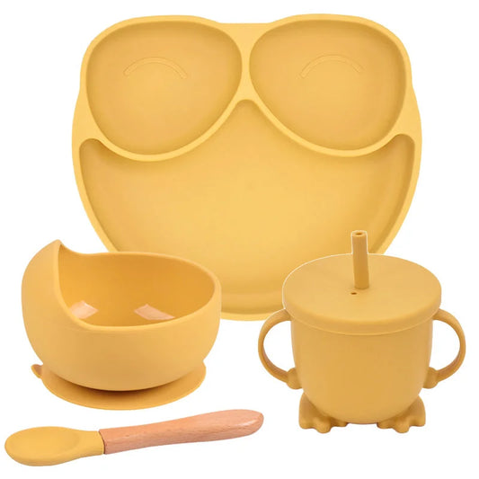 Silicone Suction Cup Dinner Plate Baby And Children's Divided Plate Set - globaltradeleader