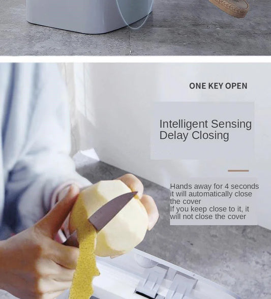 Smart Trash Can, Living Room Kitchen Induction Household Toilet Trash Can With Lid - globaltradeleader