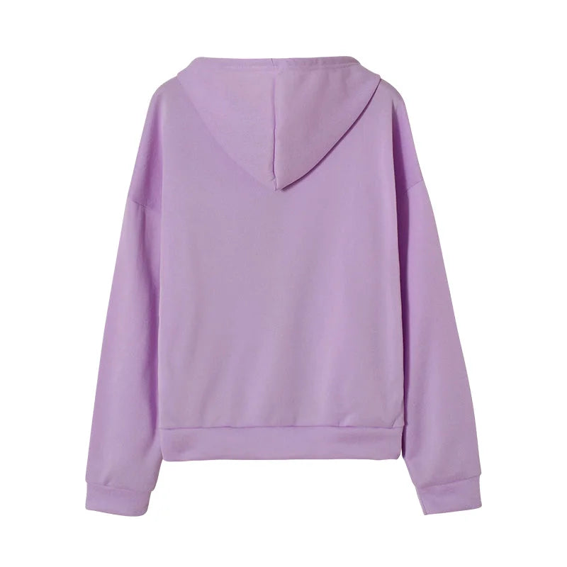 Solid Color Hooded Plus Fleece Sweatshirt Top - globaltradeleader