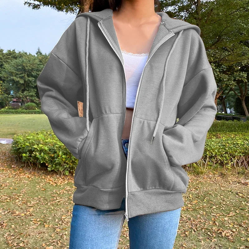 Solid Color Hooded Plus Fleece Sweatshirt Top - globaltradeleader