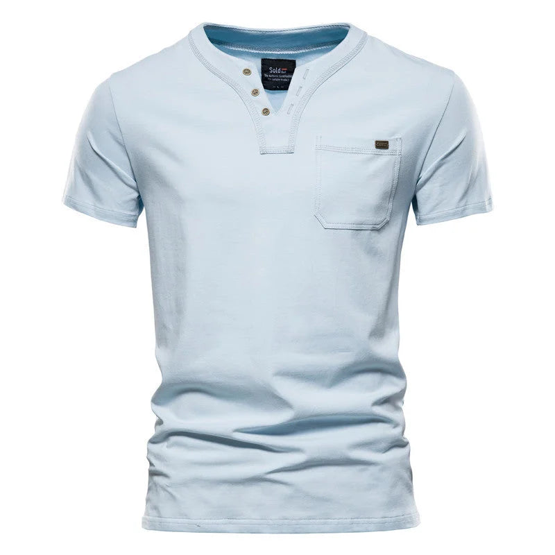 Sports T-shirt Slim Cotton Pocket Men - globaltradeleader