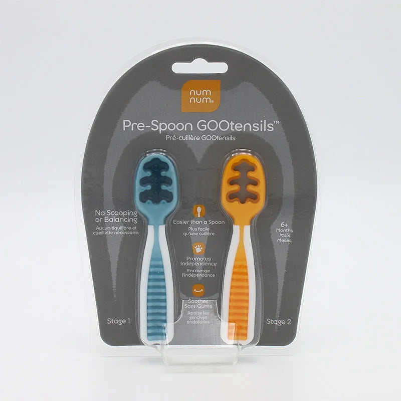 Supplementary Food Spoon Training Spoon Baby Self-Eating Soft Plastic Tableware 2 Pieces - globaltradeleader