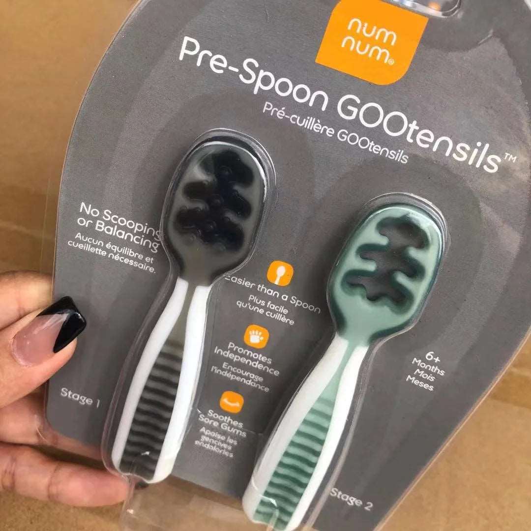 Supplementary Food Spoon Training Spoon Baby Self-Eating Soft Plastic Tableware 2 Pieces - globaltradeleader