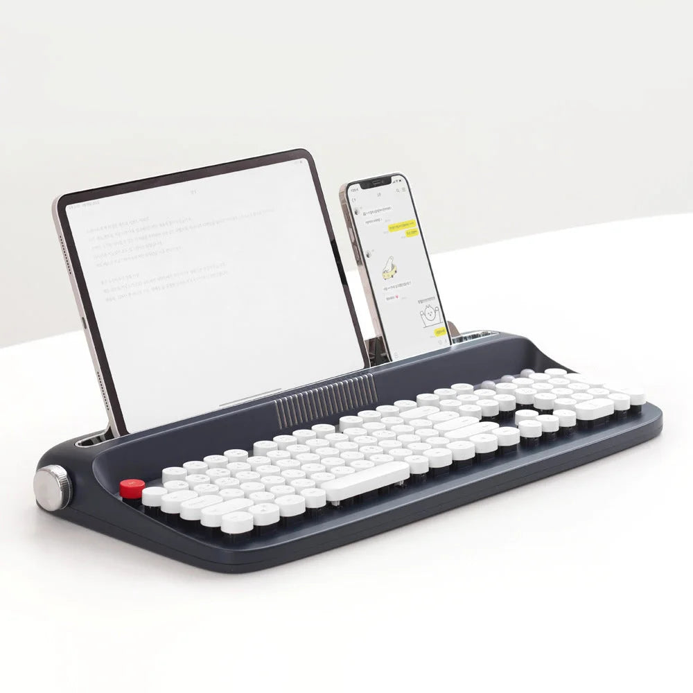 Tablet Phone Wireless Bluetooth External Keyboard Retro Typewriter - globaltradeleader