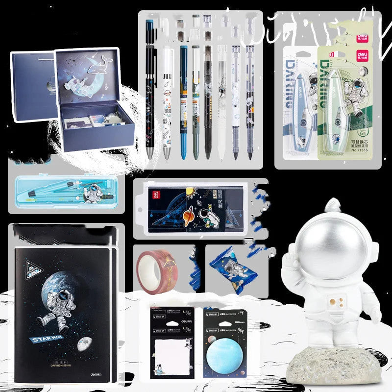 Universe Galaxy Exploration Stationery Set Gift Box Spree Birthday Gift Astronaut Notebook Creative Hand Ledger - globaltradeleader