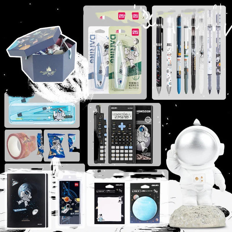 Universe Galaxy Exploration Stationery Set Gift Box Spree Birthday Gift Astronaut Notebook Creative Hand Ledger - globaltradeleader