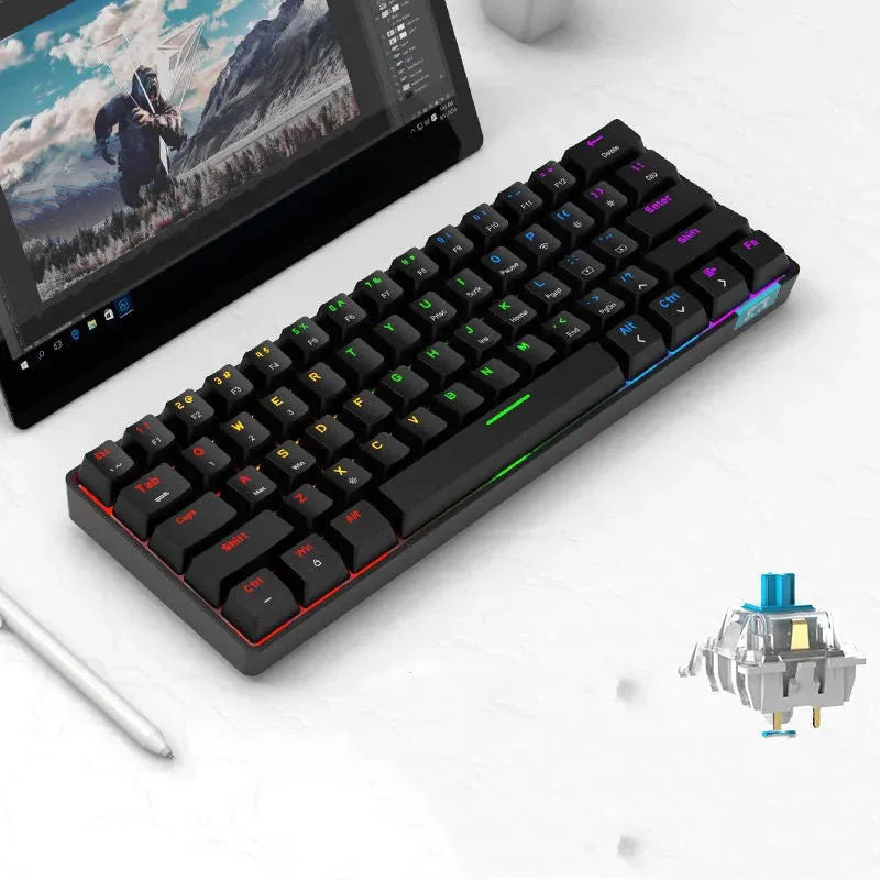 Wireless Dual-mode Bluetooth Mechanical Keyboard Tablet Phone - globaltradeleader