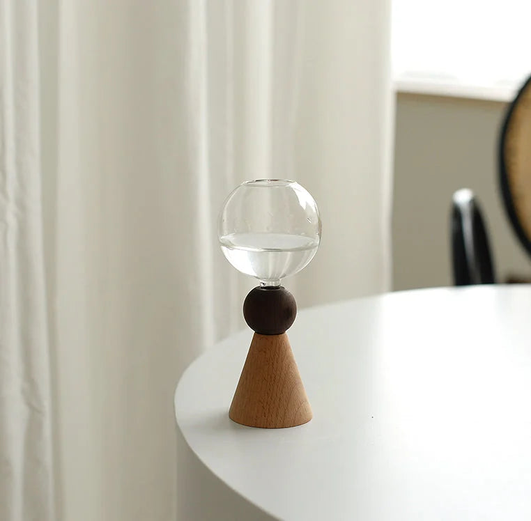 Wooden Base Geometric Bubble Vase Nordic Ins Fun Decorative Floral Combination - globaltradeleader