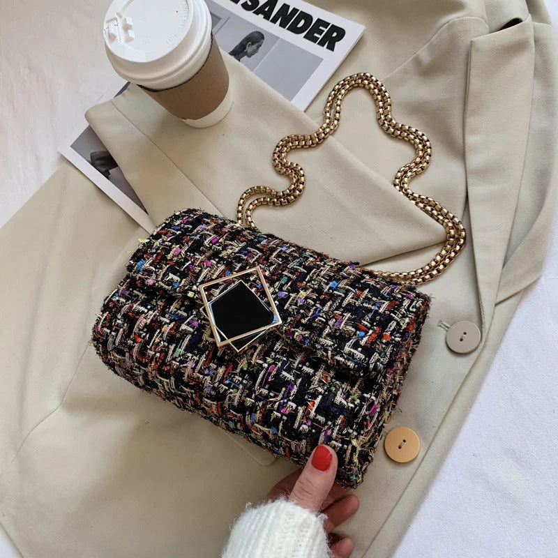 Woolen Bag Ins Women's Bag New Trendy 2022 Popular Korean Version Fashion Chain Shoulder Messenger Bag - globaltradeleader