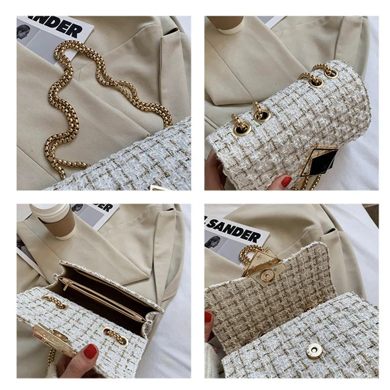 Woolen Bag Ins Women's Bag New Trendy 2022 Popular Korean Version Fashion Chain Shoulder Messenger Bag - globaltradeleader