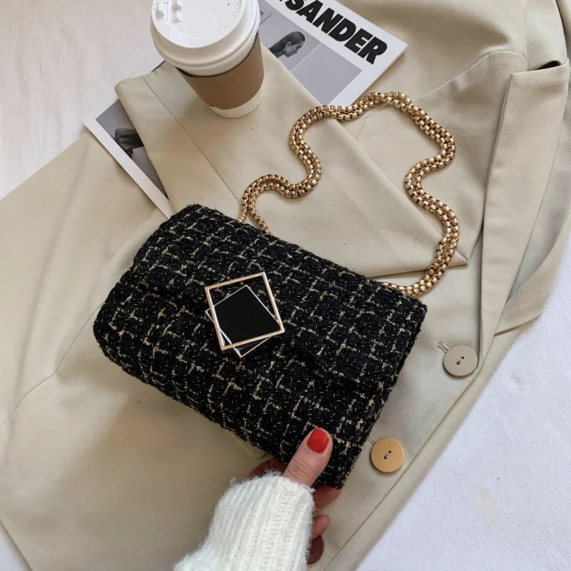 Woolen Bag Ins Women's Bag New Trendy 2022 Popular Korean Version Fashion Chain Shoulder Messenger Bag - globaltradeleader