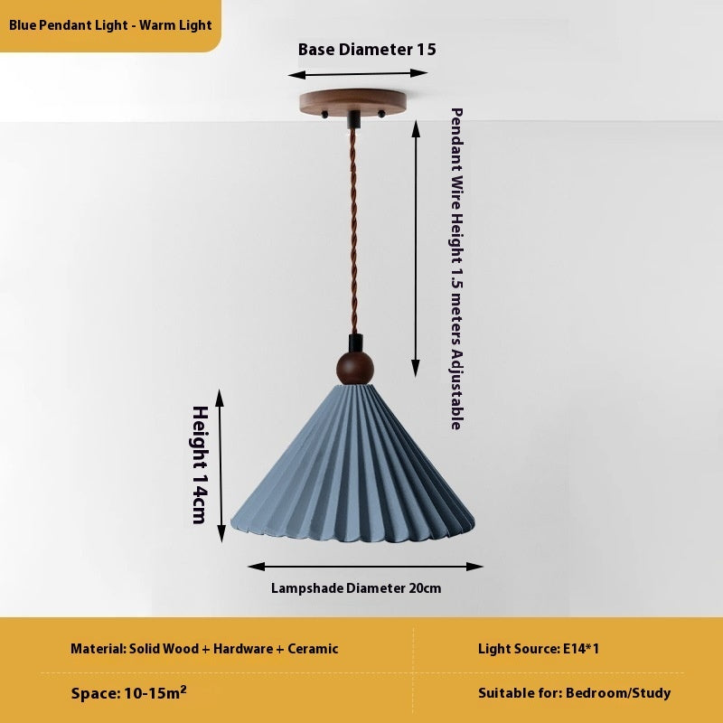 Retro Walnut Ceramic Bedroom Bedside Small Droplight - globaltradeleader