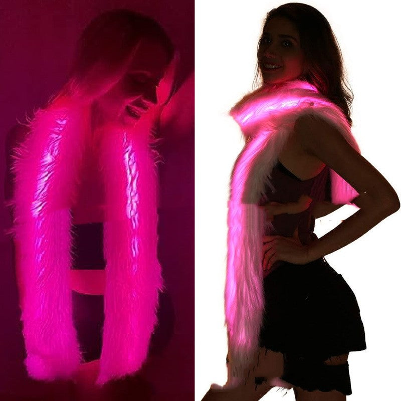 Fur Scarf LED Luminous Men And Women