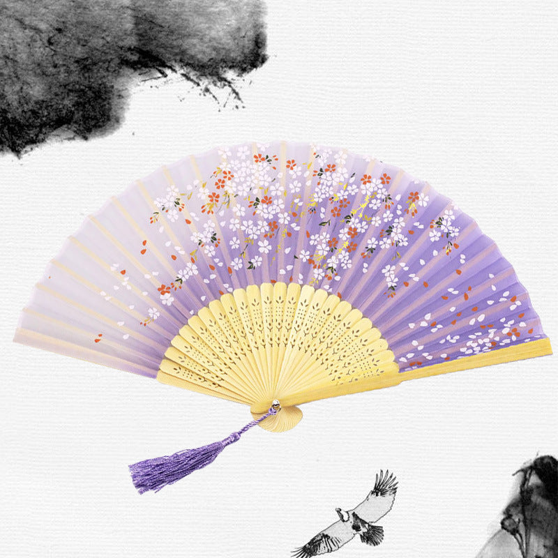 Folding Fan Bamboo Ancient Style Han Chinese Clothing Chinese Style Small Fan