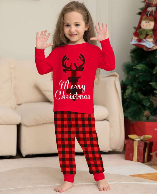 Christmas Family Matching Pajamas Set Christmas Holiday PJs Elk Top Pants Set Pajamas For Family Adult Kids Baby
