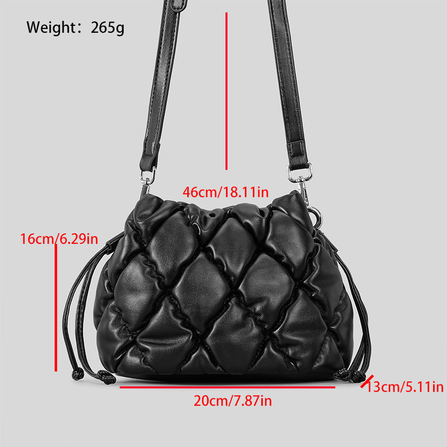 Women's PU Rhombus Stitching Handbag - globaltradeleader