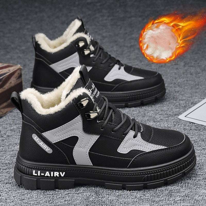 Winter Thickened Velvet Warm Ankle Boots Men Outdoor Subzero Anti-cold Anti-ski Snow Boots Outdoor Casual Walking Running Flat Shoes - globaltradeleader