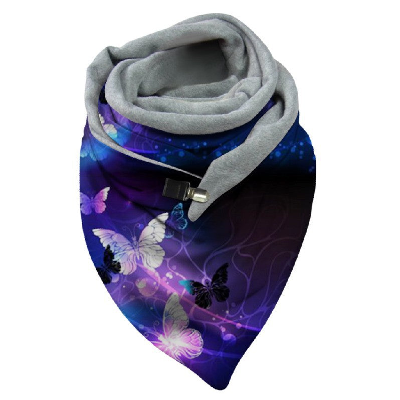 Versatile Thickened Simple Warm Shawl Fashionable Printed Scarf