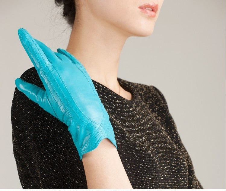 Women's Fashion Winter Warm Gloves Real Lamb Leather Handmade Curve Sheepskin Gloves - globaltradeleader