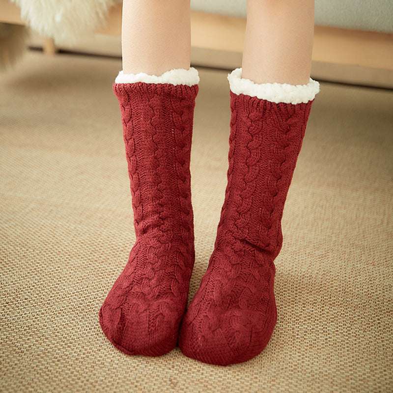 Winter Warm Knitted Plush Floor Socks Home Indoor Non-slip Carpet Socks For Men And Women - globaltradeleader