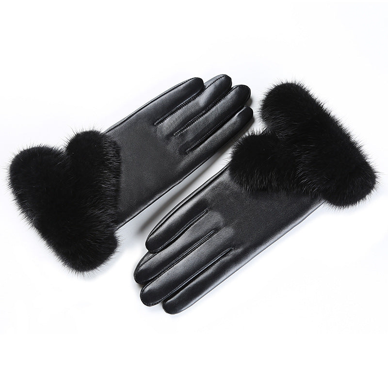 Women's Touch Screen Sheepskin Gloves In Winter - globaltradeleader