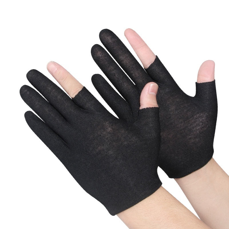 Exposed Five-finger White Cotton Gloves Half-finger And Breathable Sweat-absorbent Thin - globaltradeleader