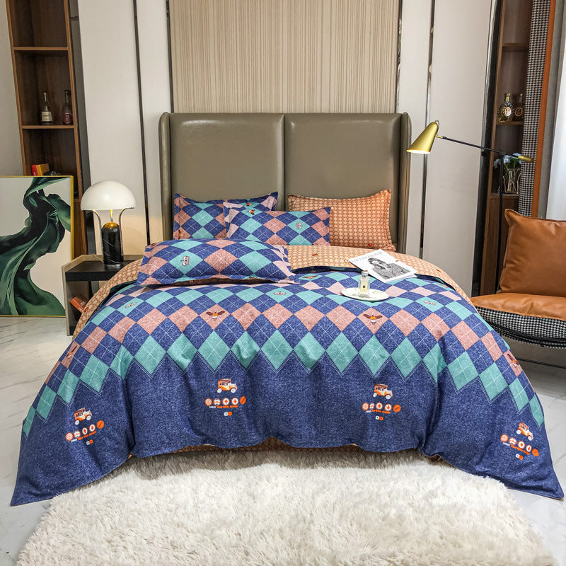 Cashmere Four-piece Brushed Quilt Cover Sheets - globaltradeleader