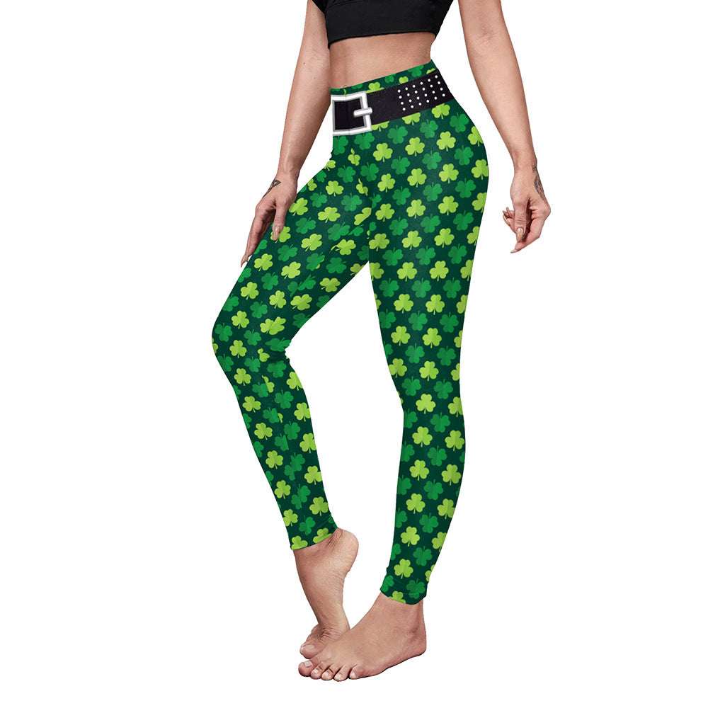 Saint Patrick's Day Costume Digital Printed With Hip Lifting Fitness Pants - globaltradeleader