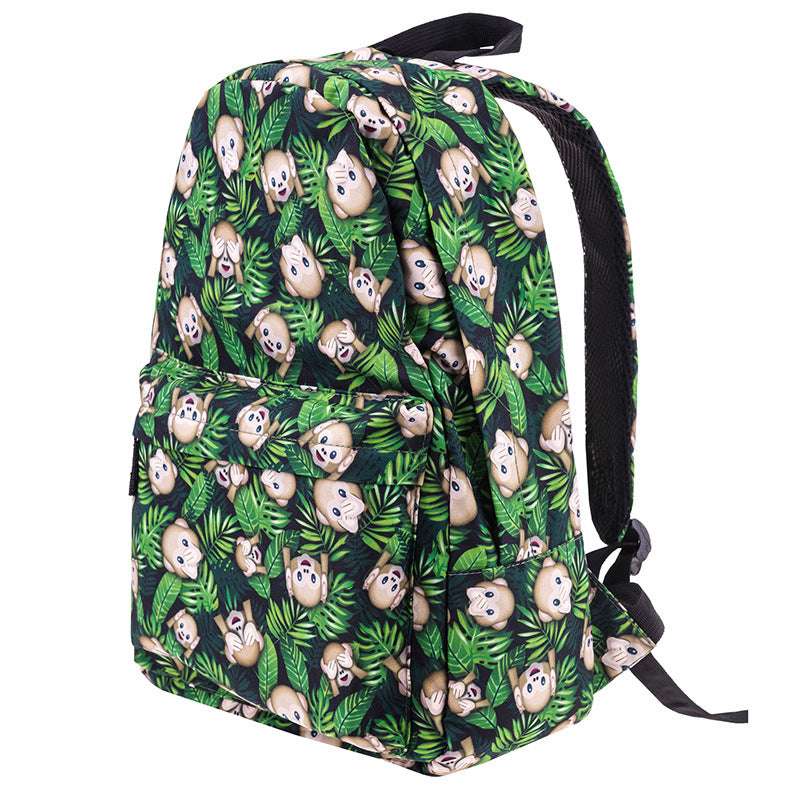 Canvas Summer Travel Backpack Casual Simple Small Monkey Bag