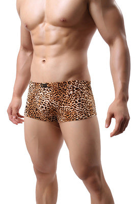 Leopard Print Boxer Pants Low Waist Large Size Men's Boxers
