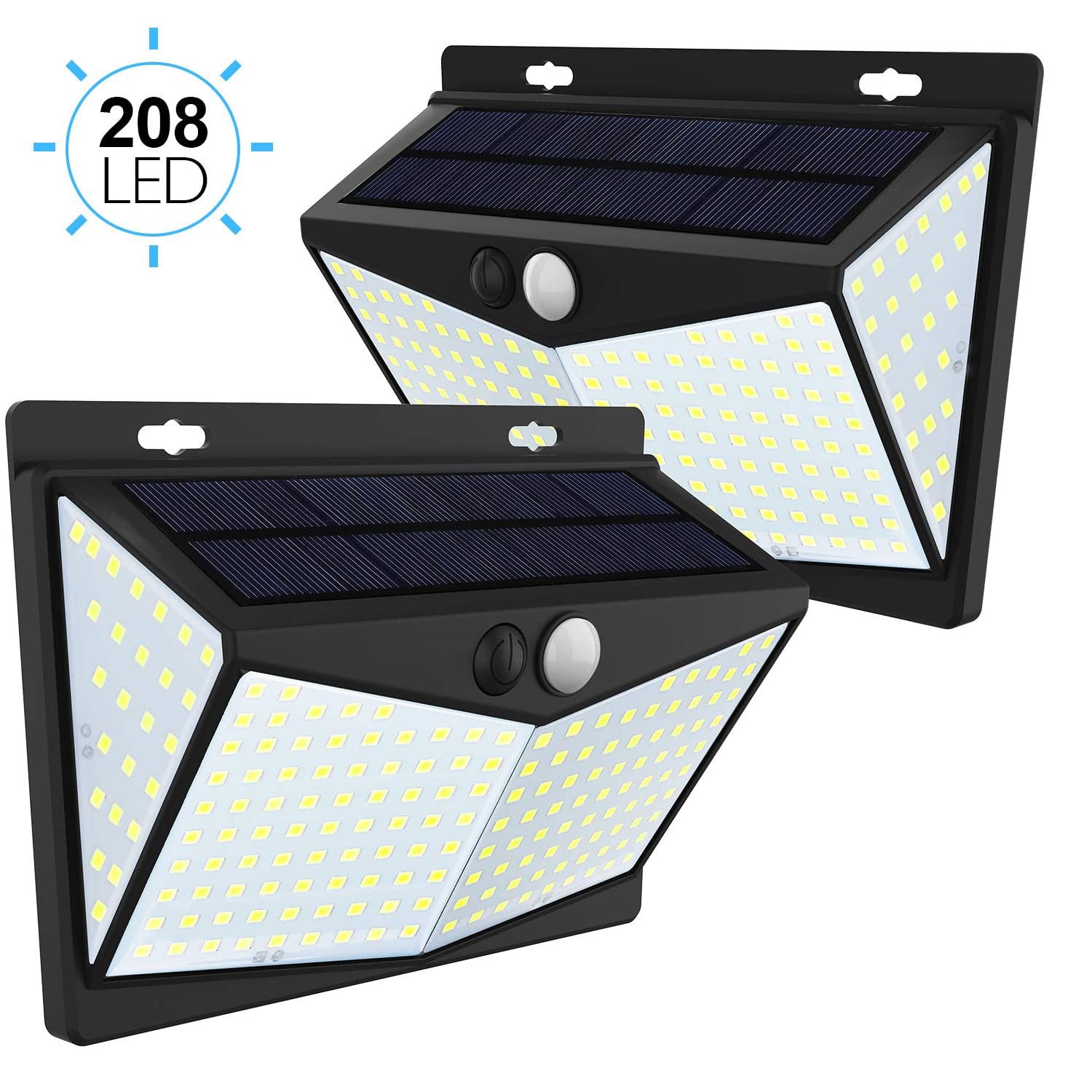 208LED Solar Wall Lamp Human Body Induction Garden Lamp Villa Landscape Lamp - globaltradeleader