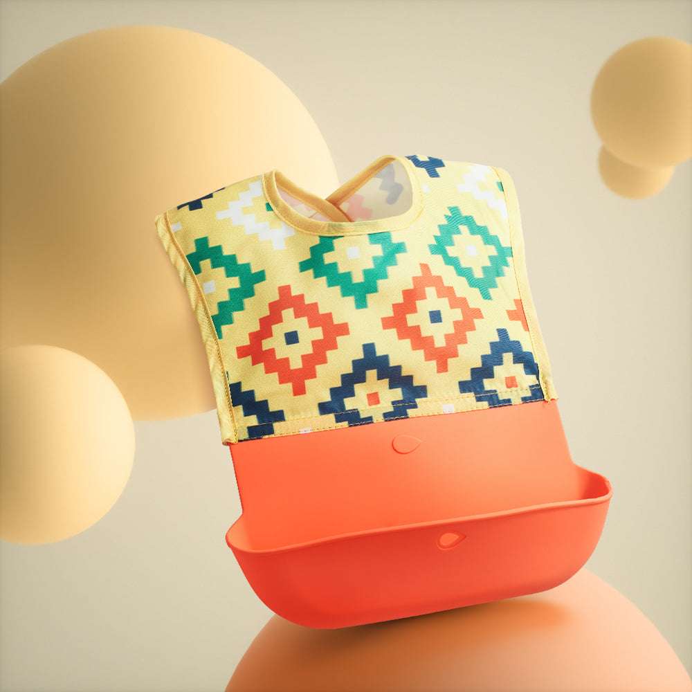 Baby Waterproof Bib Rice Pocket Silicone Saliva Pocket Anti-dirty