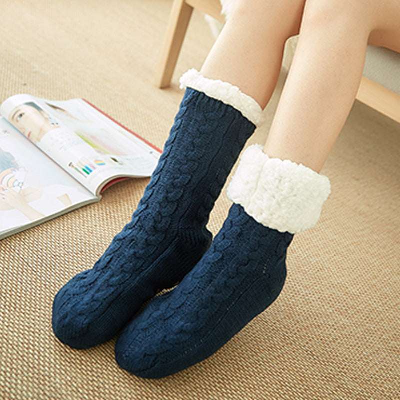 Winter Warm Knitted Plush Floor Socks Home Indoor Non-slip Carpet Socks For Men And Women - globaltradeleader