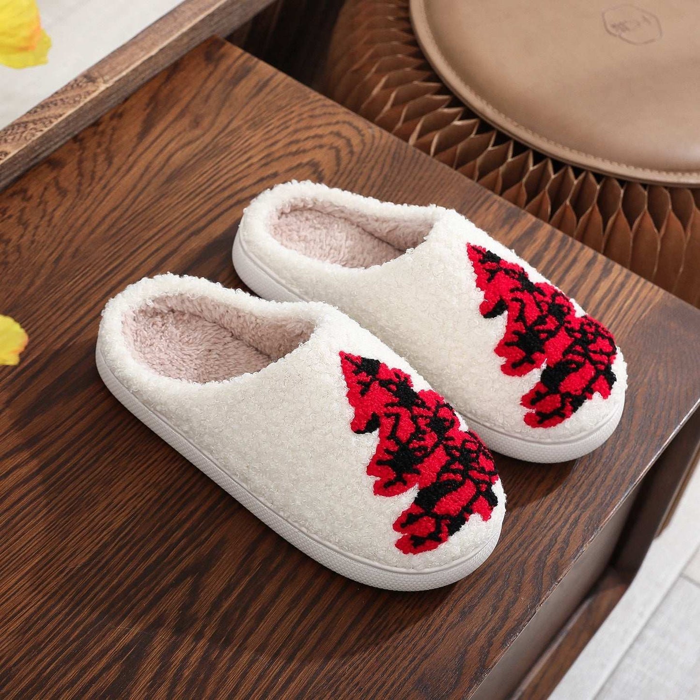Christmas Tree Home Slippers Fashion Non-slip Floor Bedroom Slipper For Women Fuzzy House Shoes Winter - globaltradeleader