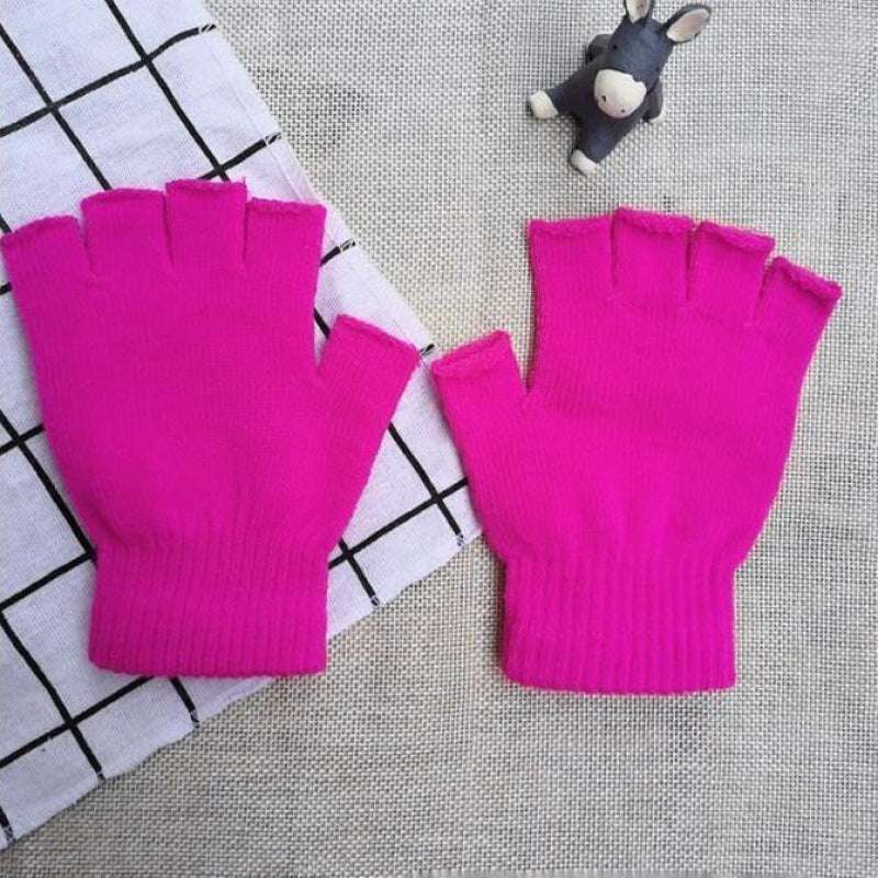 Autumn And Winter Thin Knitted Half Finger Gloves Adult Riding Cold-proof - globaltradeleader