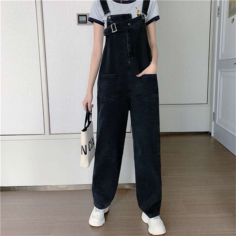 Women's Retro Hong Kong Style Loose Big Pocket Jeans - globaltradeleader
