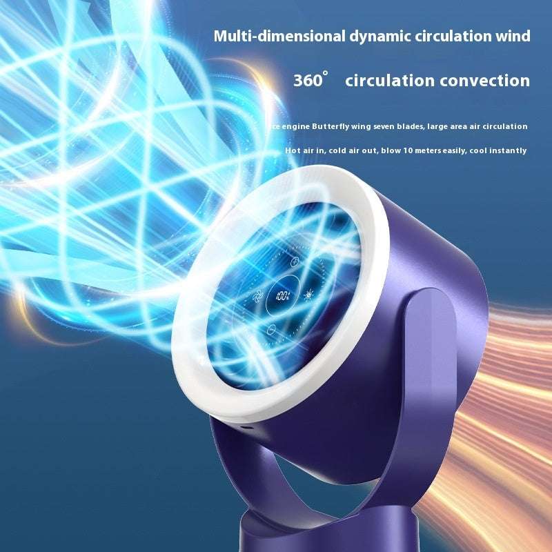 Desktop Adjustable Fan Light Rechargeable Wall Mount Table Fan Light Led Display Air Circulation Cooling USB Table Fan Light - globaltradeleader